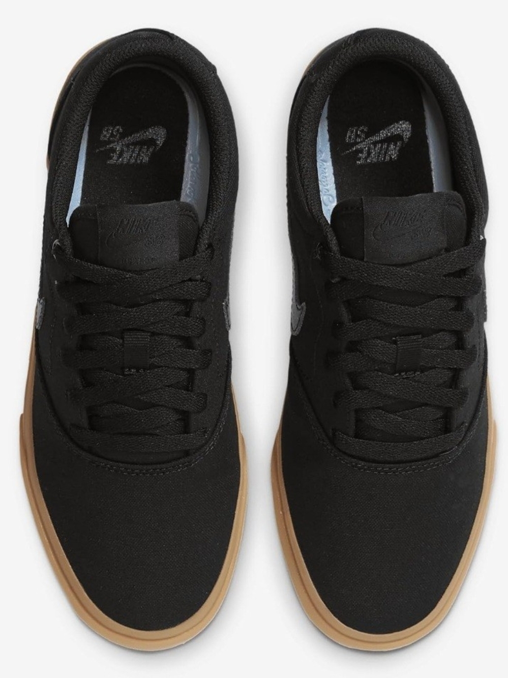 Nike Men’s Black Canvas Sneakers with Gum Sole 10